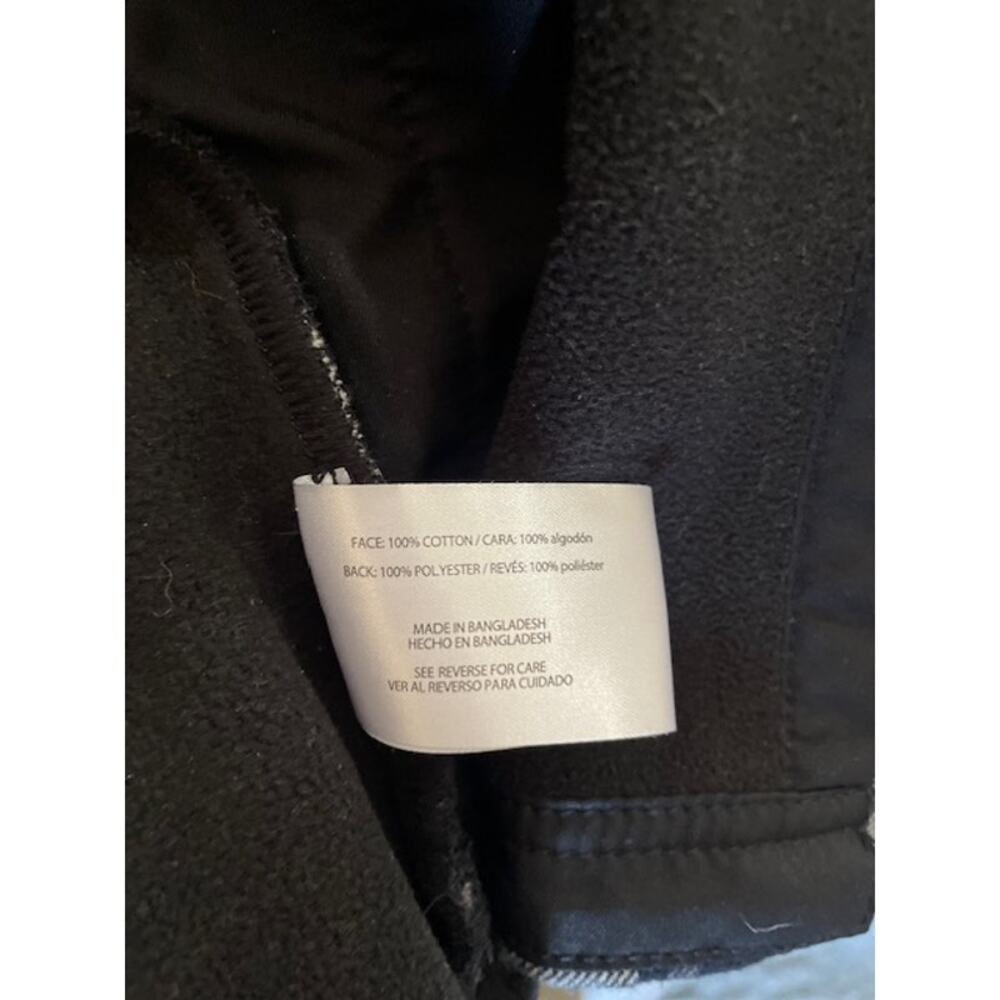 Orvis Size Medium Flannel Shirt Jacket Fleece Lined Black & White 100% Cotton - Picture 6 of 6